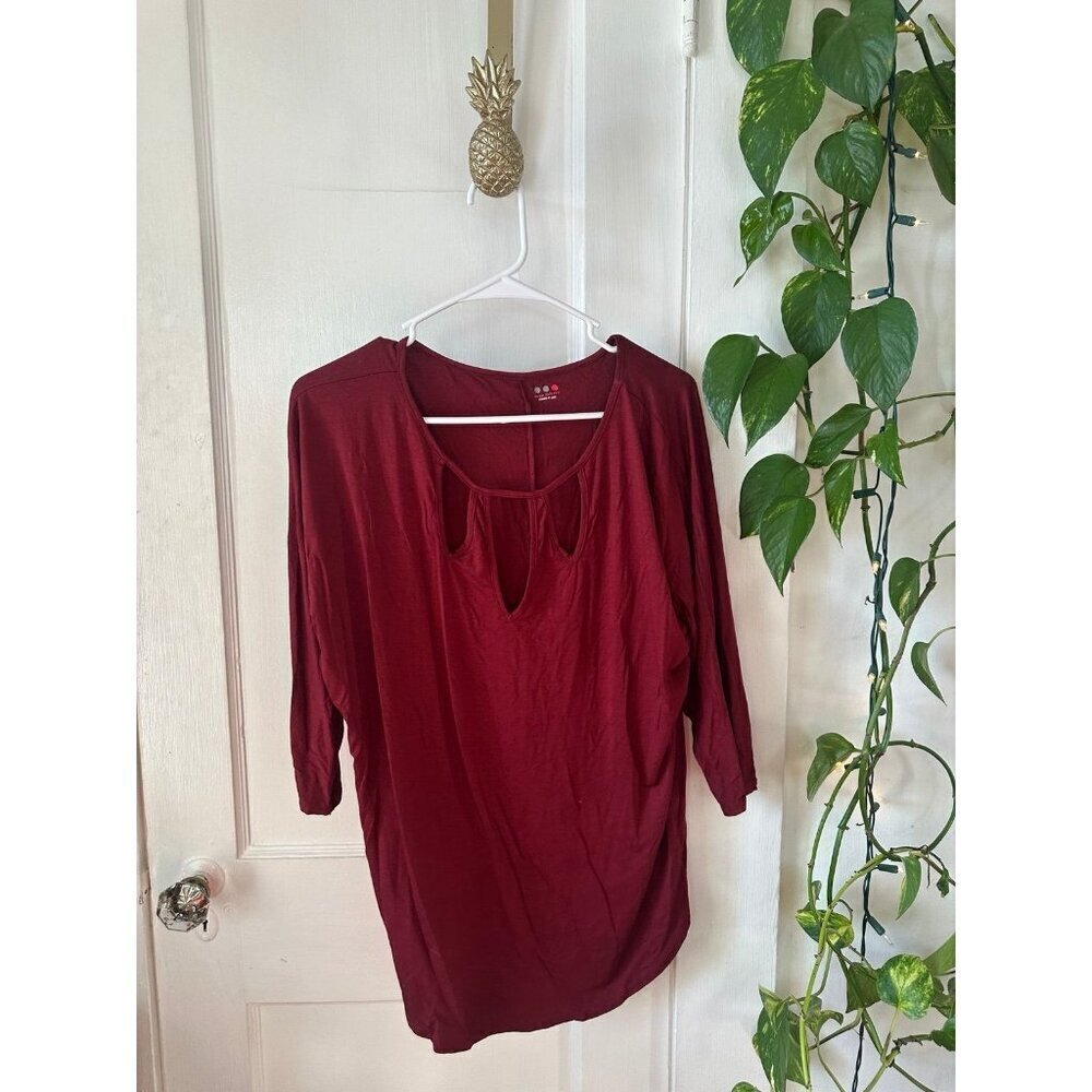 Three Dots Red women’s size large blouse
